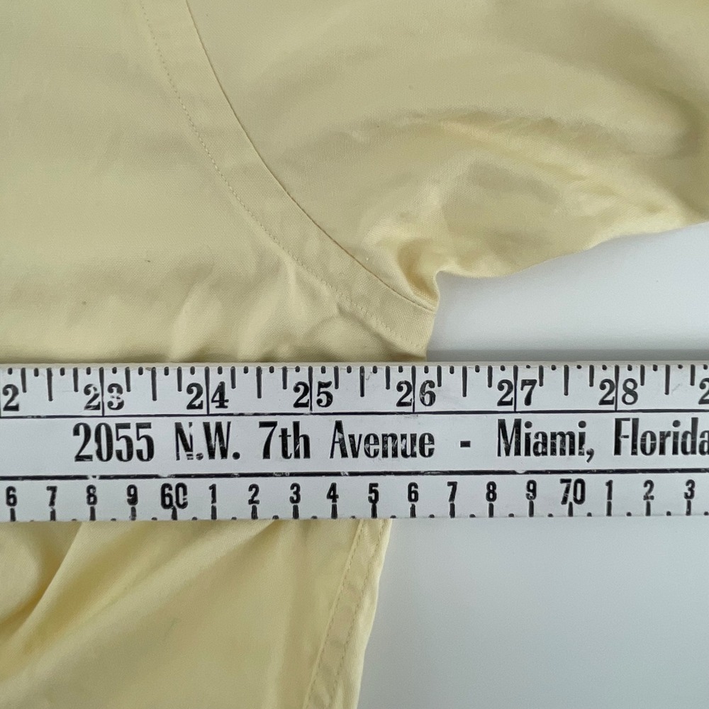 Nautica Mens Yellow 2 Ply Cotton Button Down Shirt Size 17 34/35 Long Sleeve - Picture 5 of 13